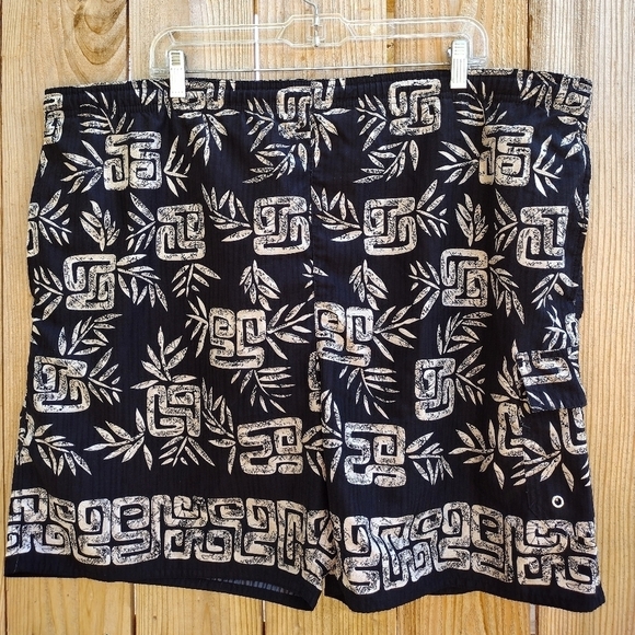 VTG NATURAL LIFE Black and White Swim Trunks - Fits like XXL or 3XL 46" Waist - Picture 3 of 13